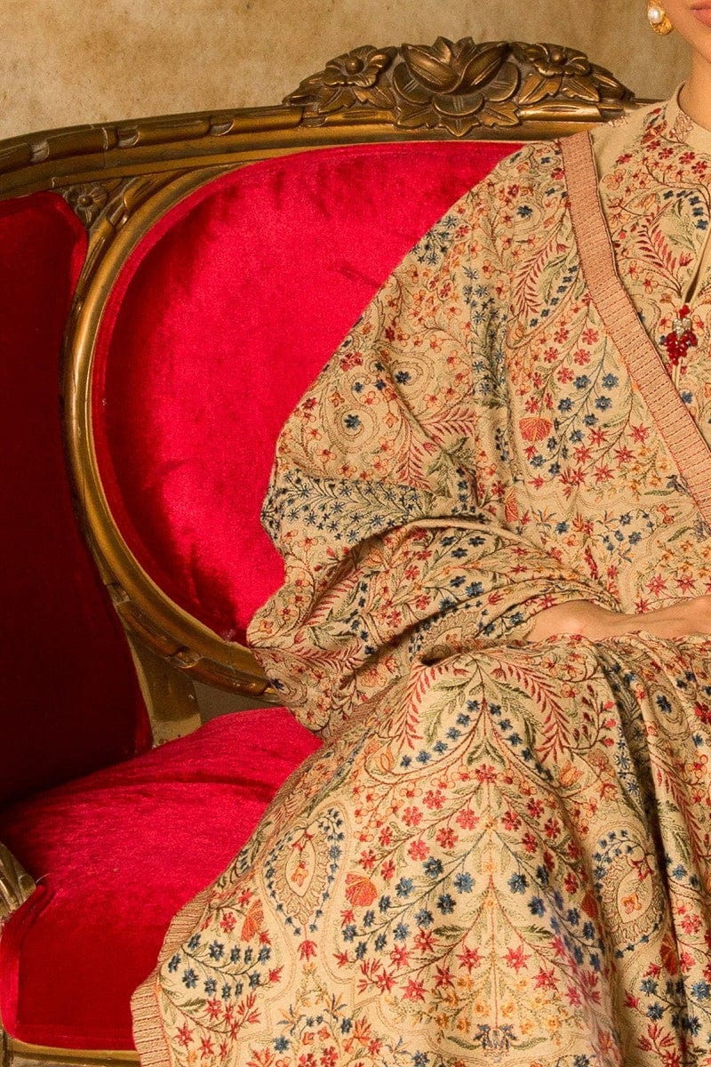 MP528-WINTER 3-Pc Embroidered Dhanak Suit with Heavy Embroidered Dhanak Shawl