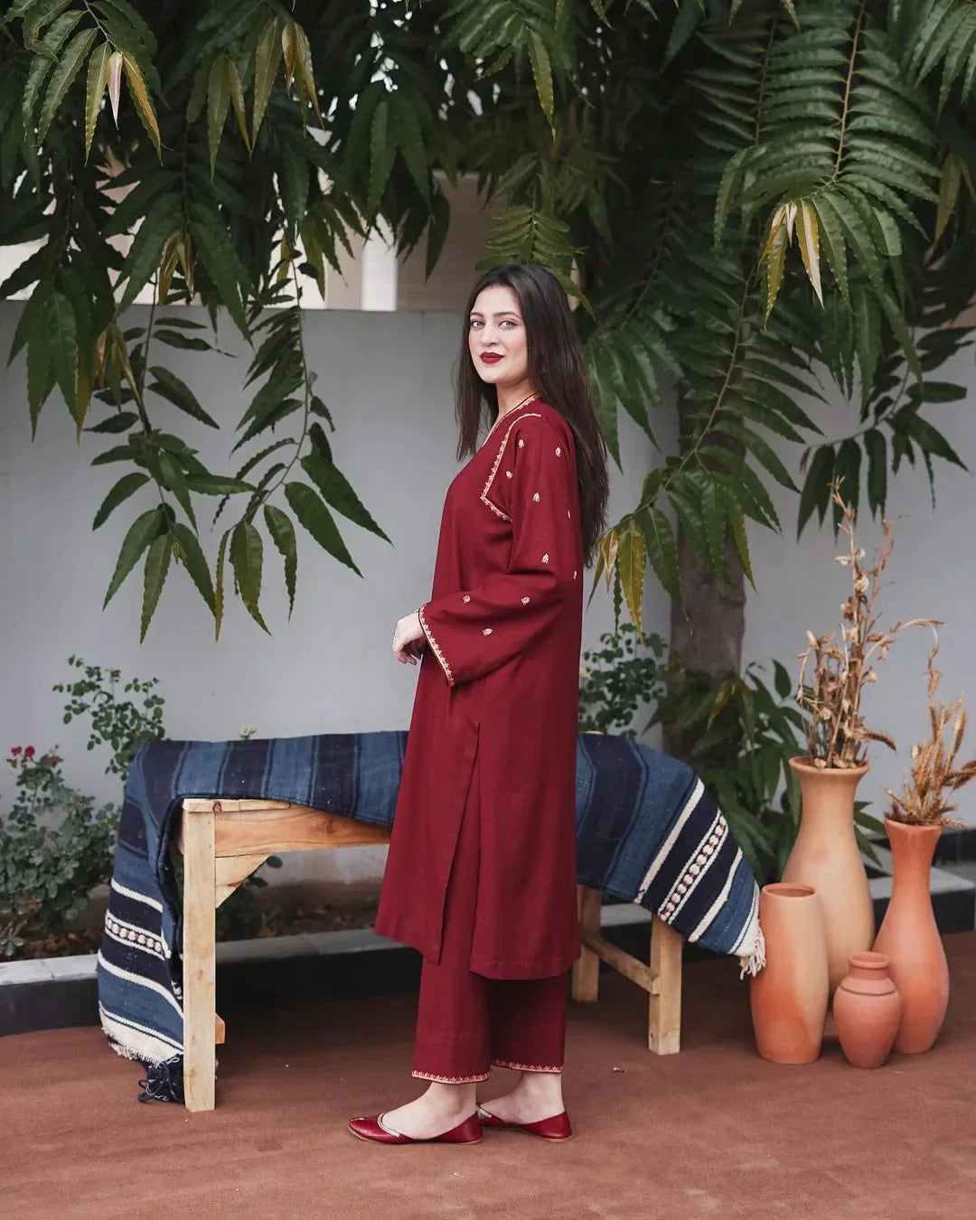 MP503 - WINTER 3PC Dhanak suit with Embroidered Shawll