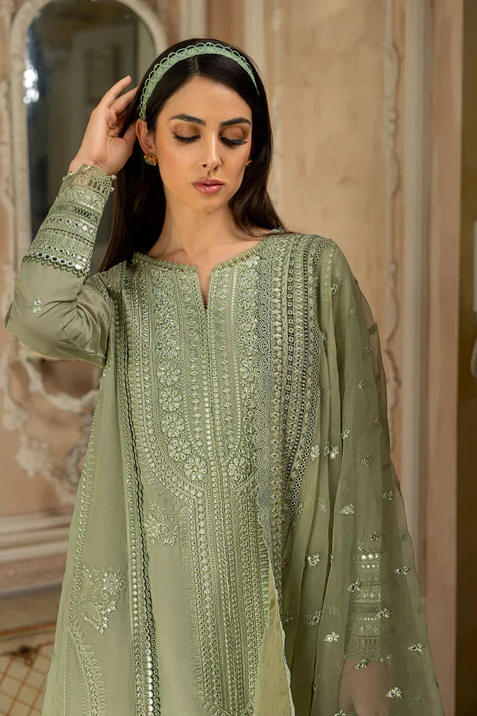 MP244-SOBIA NAZIR EMBROIDERED 3PC LAWN DRESS WITH Embroidered Organza Dopata