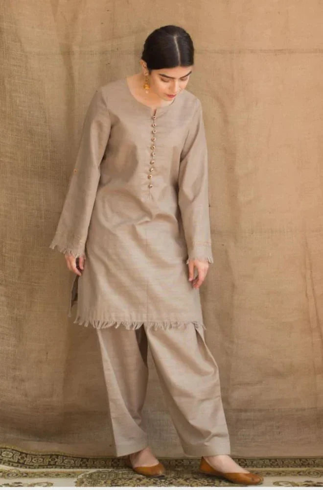 MP545-WINTER 3PC Khaddar suit with Embroidered Shawll