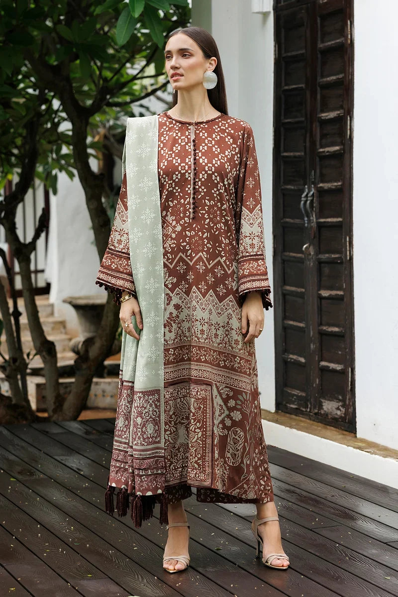 MP1325 - Baroque - Winter 3PC Karandi Digital Print Dress