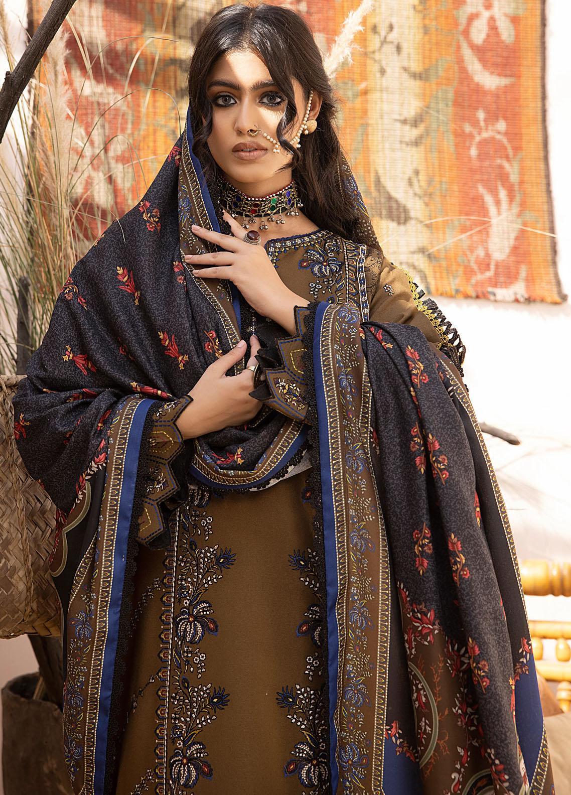 MP3351 Bin ilyas - Winter 3PC Dhanak Embroidered Suit