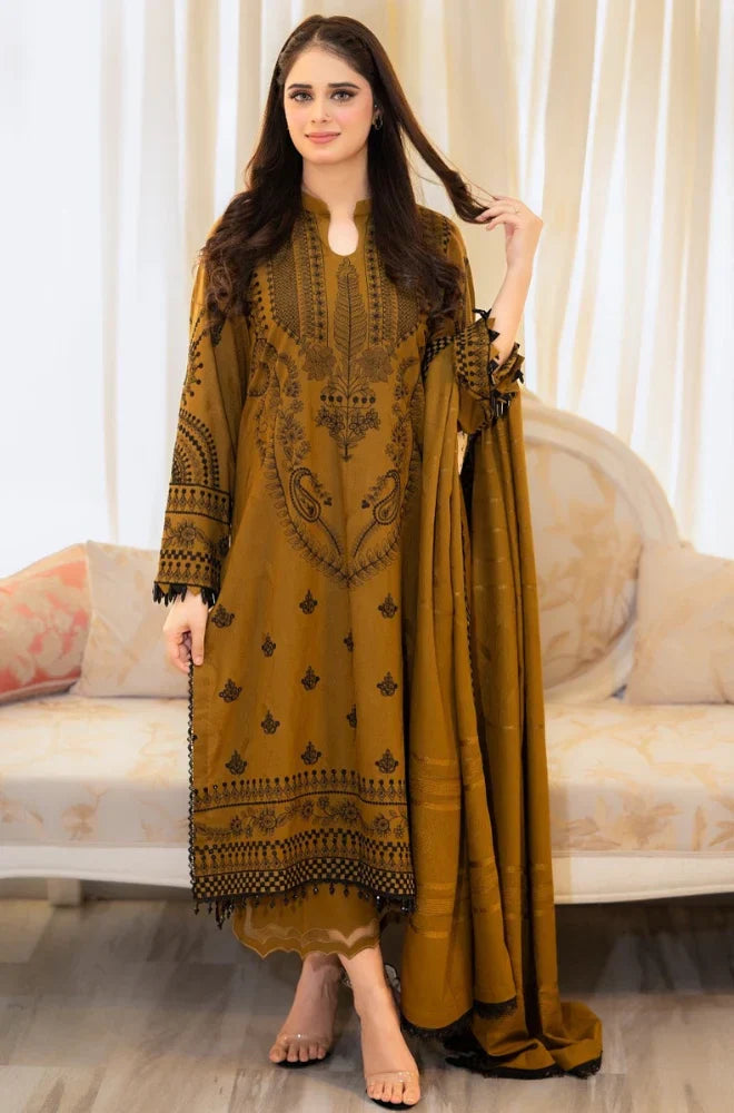 Mp3312 - Libass - Winter 3PC Dhanak Embroidered Suit