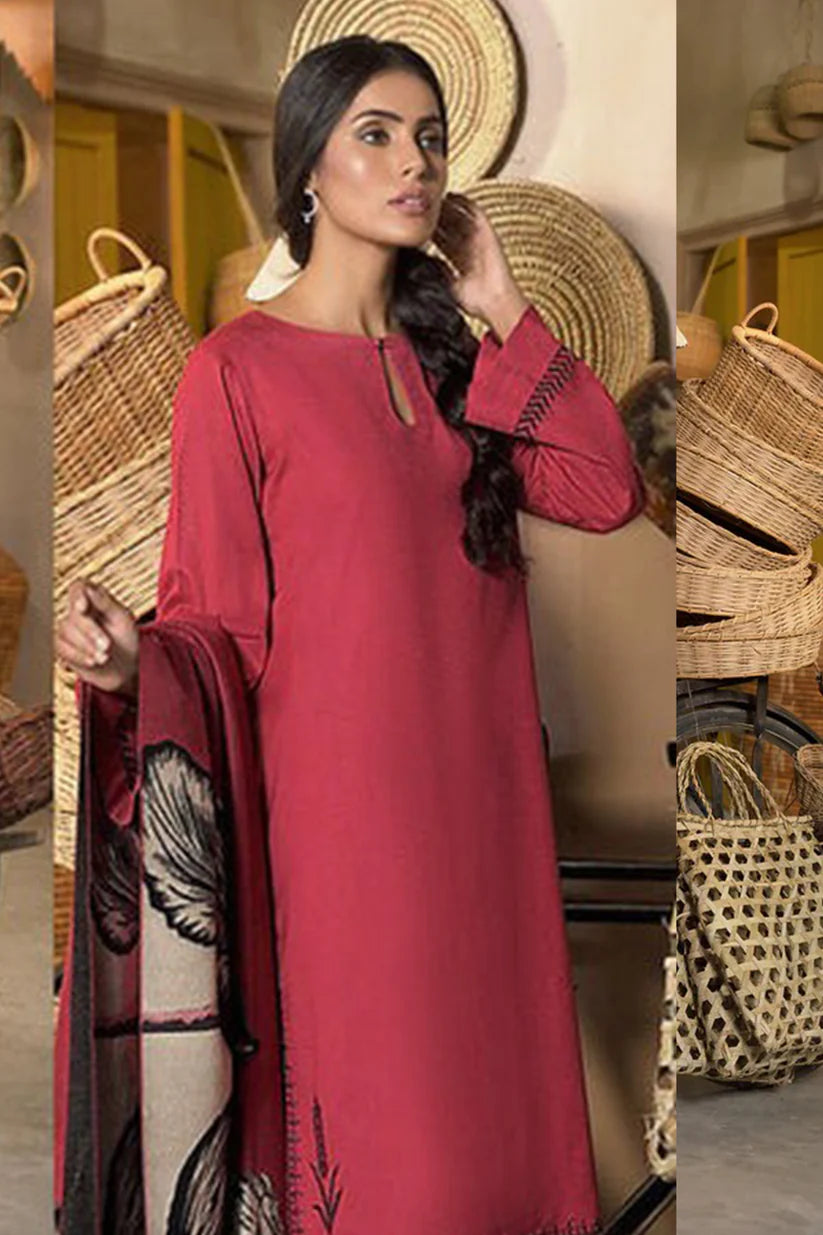 MP813-WINTER 3 Piece Dhanak Suit with digital printed wool shawll