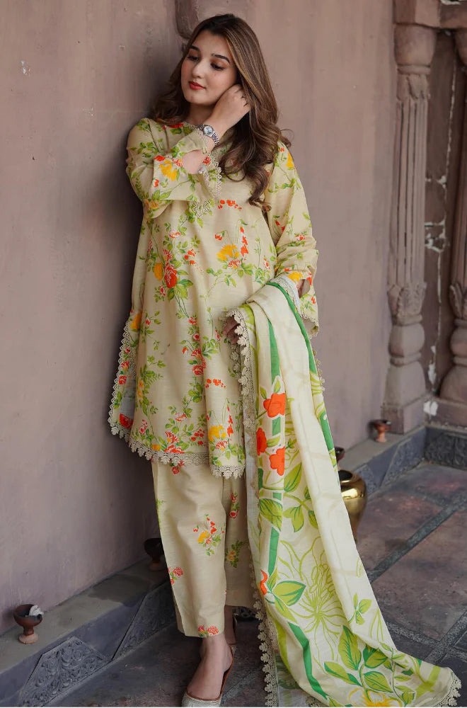 MP33121 - Sapphire - Winter 3PC Karandi Digital Print Dress