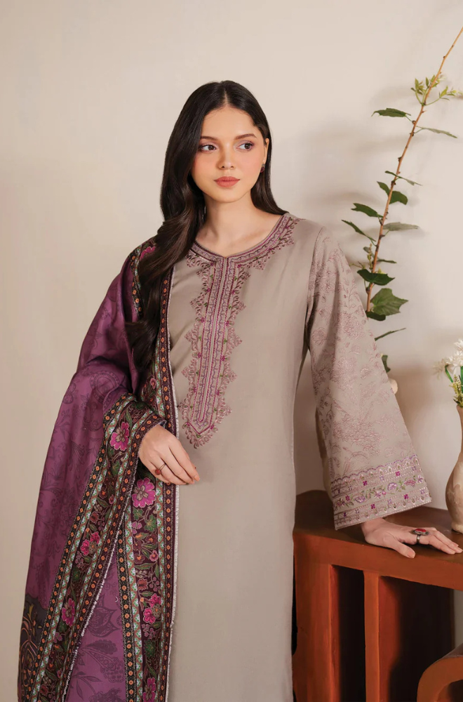 Mp3309 - Jazmin - Winter 3PC Dhanak Embroidered Suit