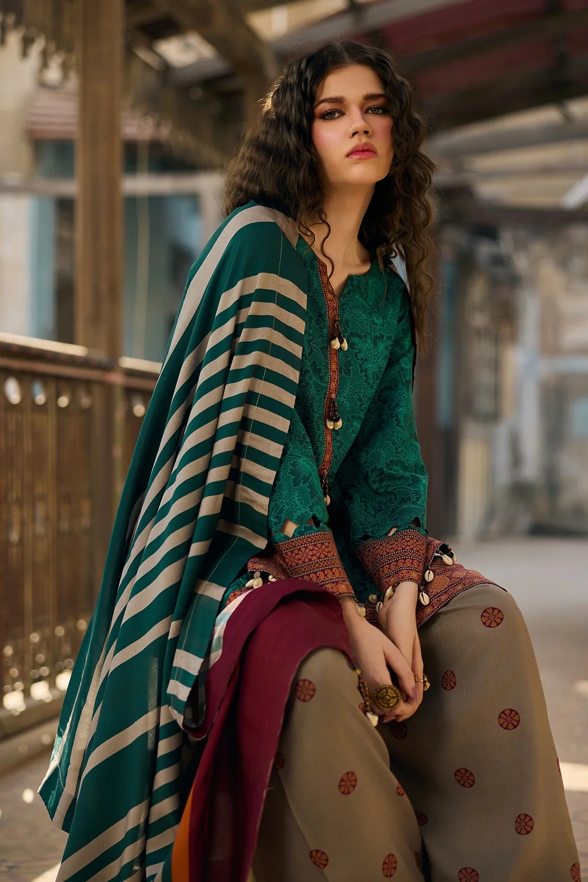 MP33137 - Charizma - Winter 3PC Karandi Digital Print Dress