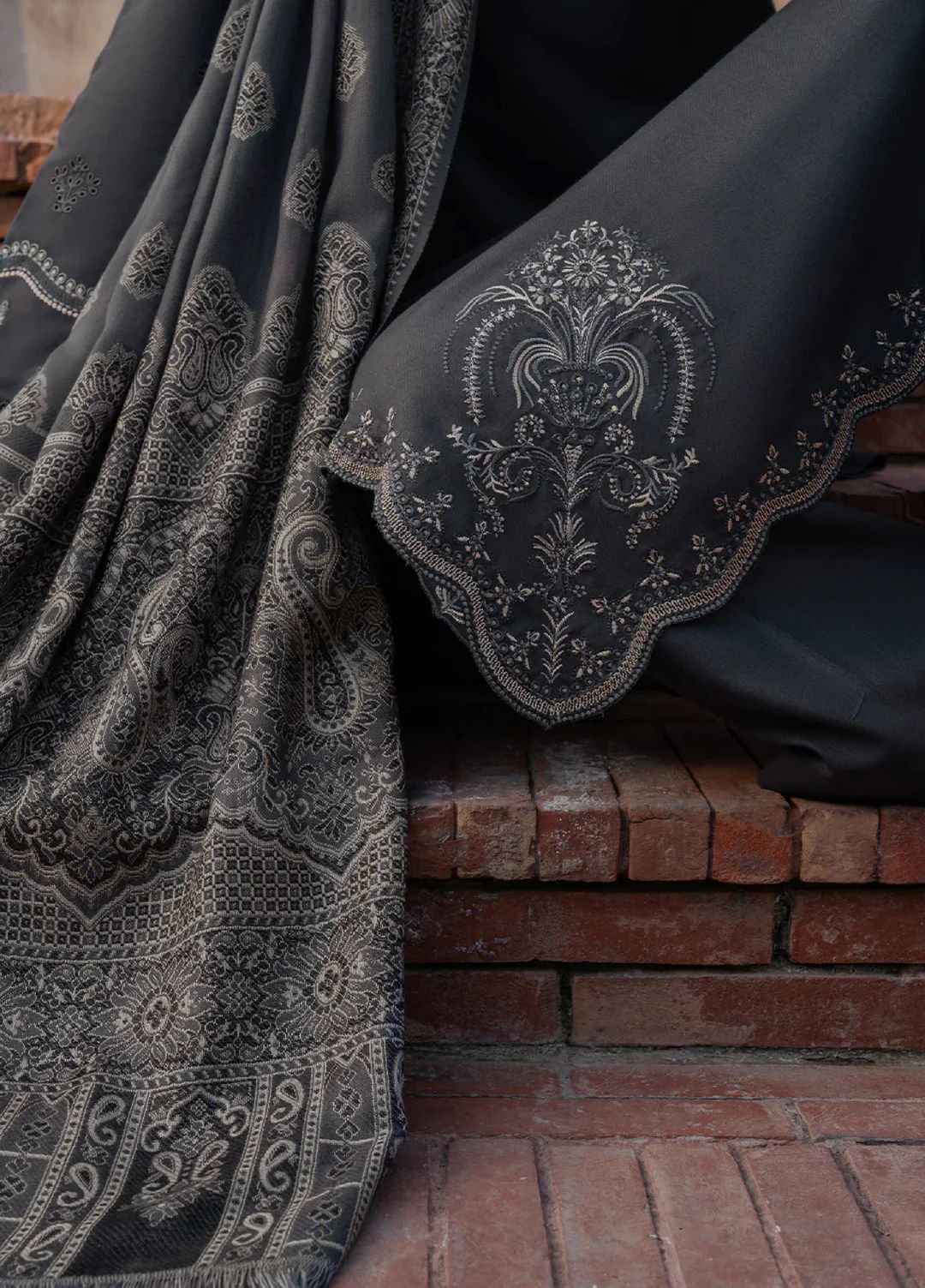 MP33403 - 3 Piece Unstitched Embroidery Dhanak