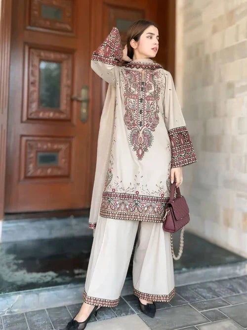 MP1274-Maria .B. - Summer 3PC Lawn Chickenkari Embroidered Suit