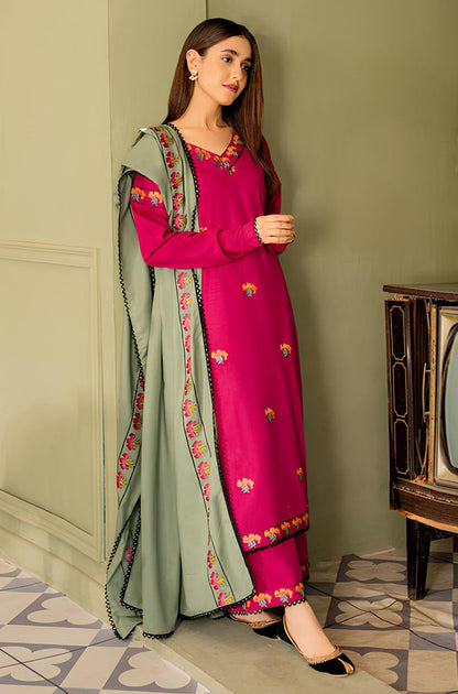MP571-WINTER 3PC Dhanak suit with Embroidered Shawll