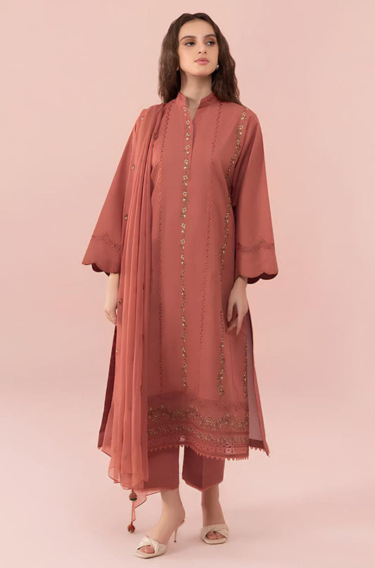 MP731-SUMMER 3PC Lawn Embroidered Shirt With Chiffon Embroidered Dupatta