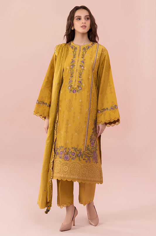 MP740-SUMMER 3PC Lawn Embroidered Shirt With Chiffon Embroidered Dupatta