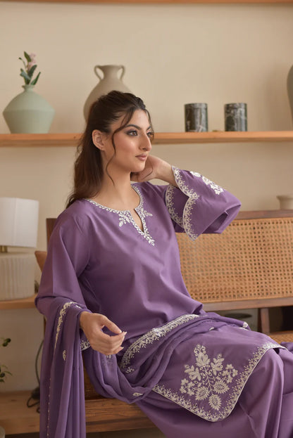 MP1275 - Maliha Summer 3pc Lawn Embroidered Suit