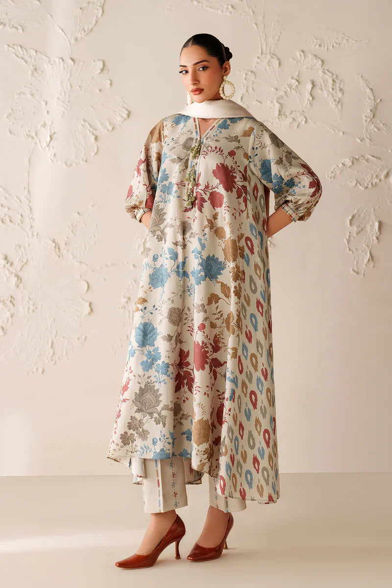 MP33140 - Baroque - Winter 3PC Karandi Digital Print Dress