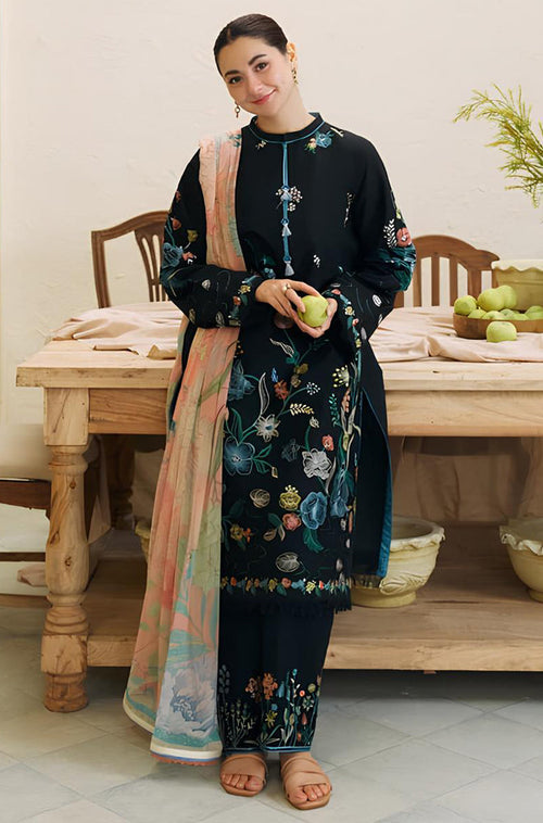 MP757-SUMMER - 3PC Lawn Heavy Embroidered Shirt With Printed Dupatta Fancy Monar