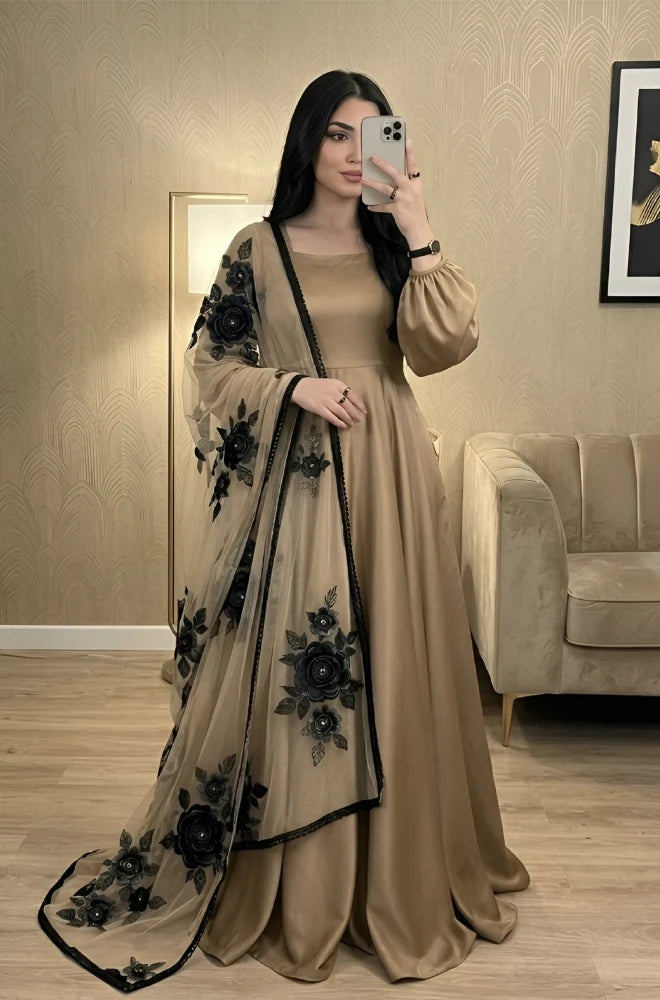 MP1363 - Bunaai - Winter - Frock Silk Embroidered Suit