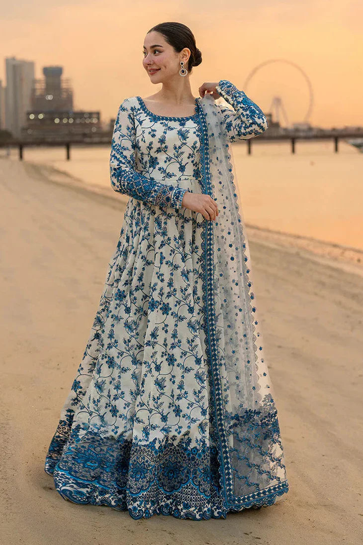 MP1187 - FAIZA SAQLAIN - Summer 3PC Lawn Printed Lawn Embroidered Patches