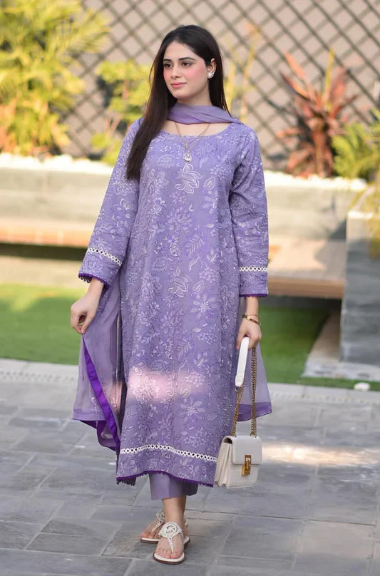 MP1020 - Breeze 3PC Lawn Embroidered Suit