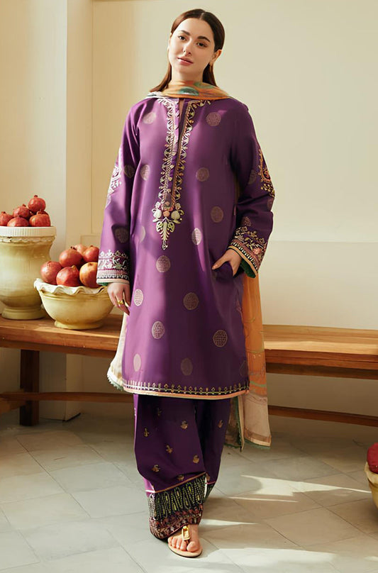 MP756-SUMMER - 3PC Lawn Heavy Embroidered Shirt With Printed Dupatta Fancy Monar