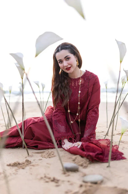 MP1049 - Qalamkaar 3PC Unstitched Lawn Embroidered Chicken Kari
