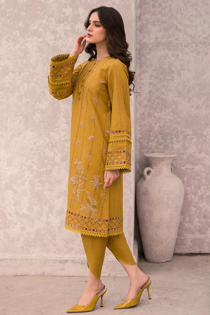 MP618-WINTER 3PC Dhannak Embroidered suit with Printed Shawll