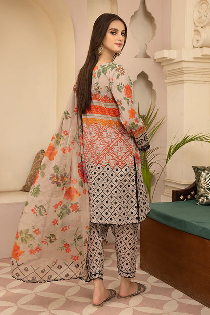 MP700-3PC Lawn Digital Printed Shirt With  & Digital Printed Bamber Chiffon  Dupatta