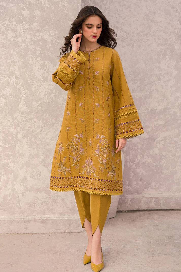 MP618-WINTER 3PC Dhannak Embroidered suit with Printed Shawll