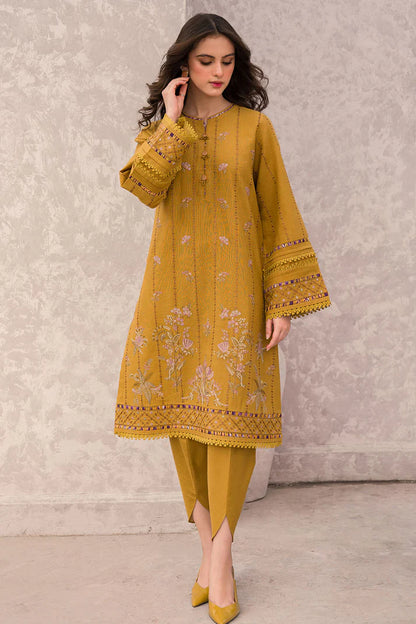 MP618-WINTER 3PC Dhannak Embroidered suit with Printed Shawll