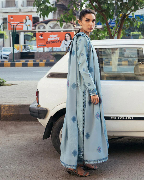 MP774-SUMMER 3PC Lawn Embroidered Shirt With Chiffon Embroidered Dupatta