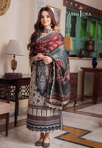 MP1143 - Asim Jofa - Summer 3PC Lawn Digital Print Dress