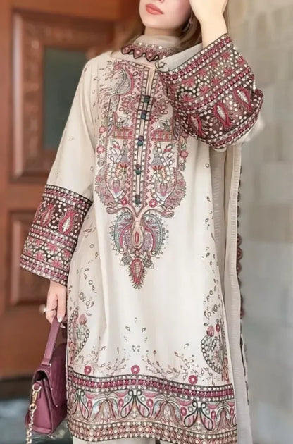 MP1274-Maria .B. - Summer 3PC Lawn Chickenkari Embroidered Suit