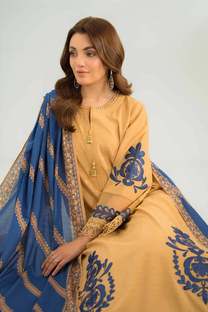 MP751-SUMMER 3PC Lawn Embroidered Shirt With Chiffon Embroidered Dupatta