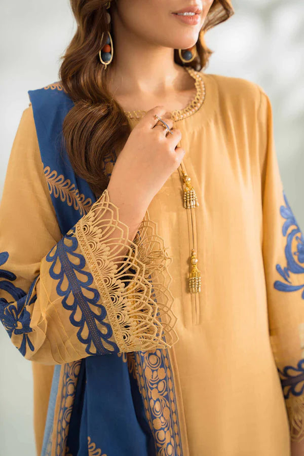 MP751-SUMMER 3PC Lawn Embroidered Shirt With Chiffon Embroidered Dupatta