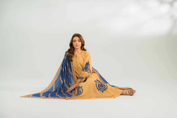 MP751-SUMMER 3PC Lawn Embroidered Shirt With Chiffon Embroidered Dupatta