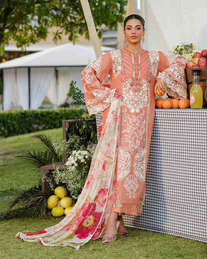 MP1126 - Elaf - Summer 3PC Lawn Chikenkari Embroidered Shirt