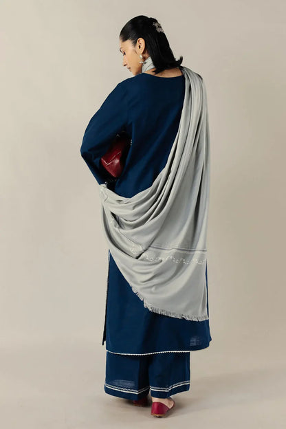 MP33122 - ZARA SHAHJAHAN  - WINTER 3PC DHANAK EMBROIDERED WITH DHANAK EMBROIDERED SHAWL