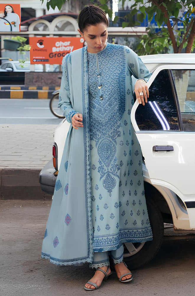 MP774-SUMMER 3PC Lawn Embroidered Shirt With Chiffon Embroidered Dupatta