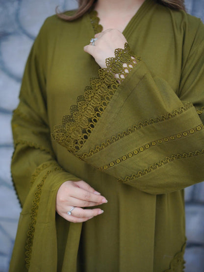 MP33130 - Sapphire - Winter 3PC Dhanak Embroidered Suit