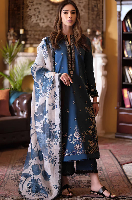 MP762-SUMMER - 3PC Lawn Heavy Embroidered Shirt With Printed Dupatta Fancy Monar