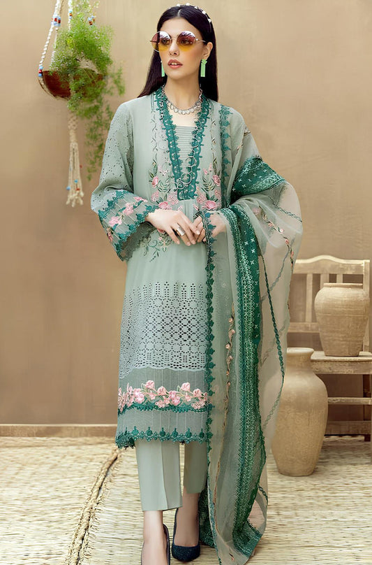 MP207-ADAN LIBAS Embroidered Unstitched 3 Piece Lawn Suit
