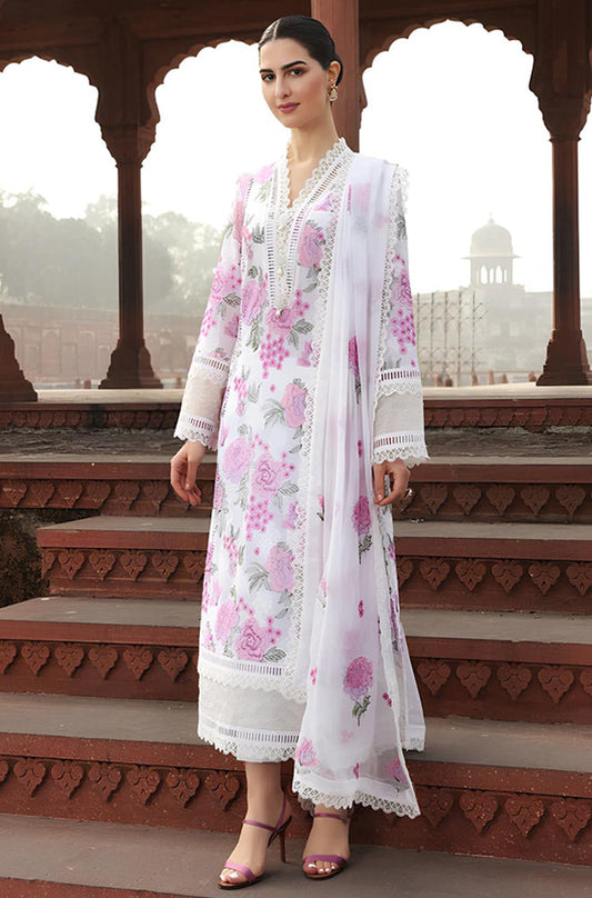 MP245-Bareeze -Embroided 3pc lawn dress with embroidered chiffon dupatta