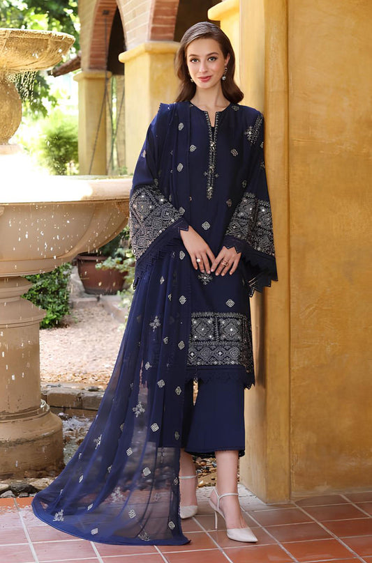 MP208-BAREEZE-EMBROIDERED 3PC LAWN DRESS WITH EMBROIDERED CHIFFON DUPATTA