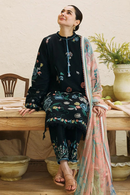 MP757-SUMMER - 3PC Lawn Heavy Embroidered Shirt With Printed Dupatta Fancy Monar