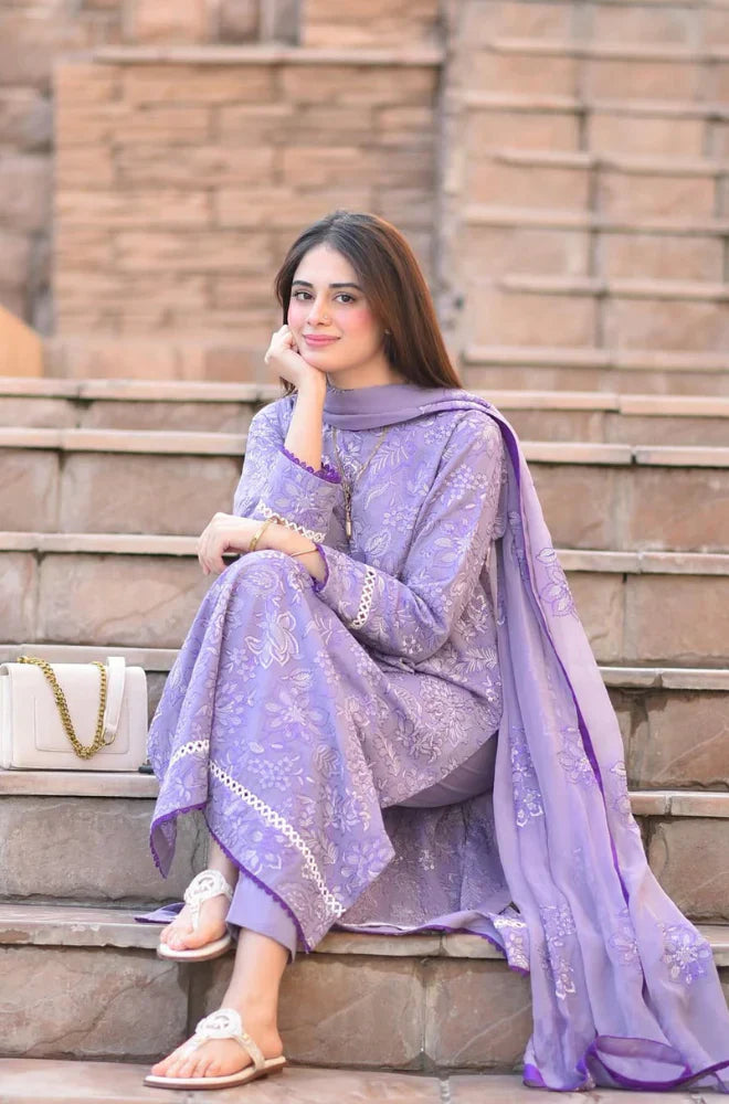 MP1020 - Breeze 3PC Lawn Embroidered Suit