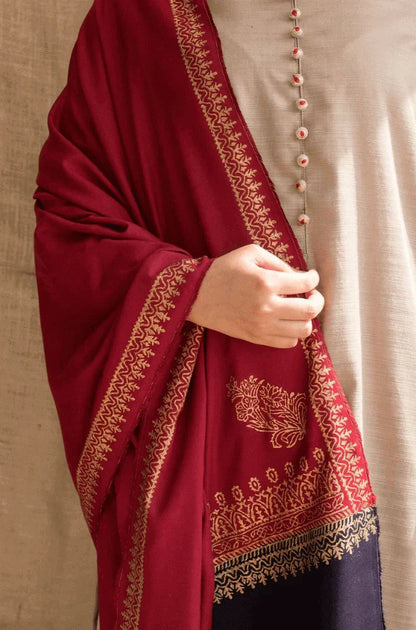 MP545-WINTER 3PC Khaddar suit with Embroidered Shawll