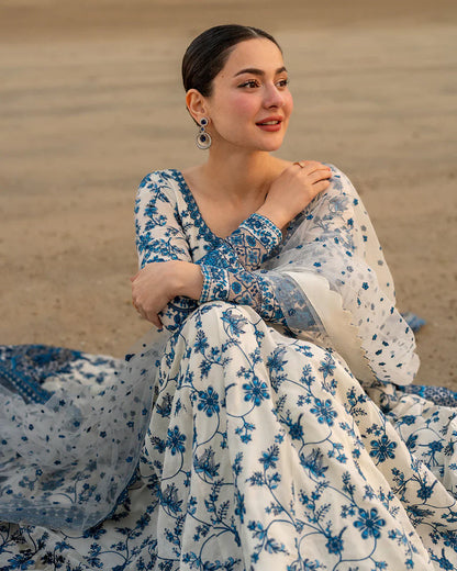 MP1187 - FAIZA SAQLAIN - Summer 3PC Lawn Printed Lawn Embroidered Patches