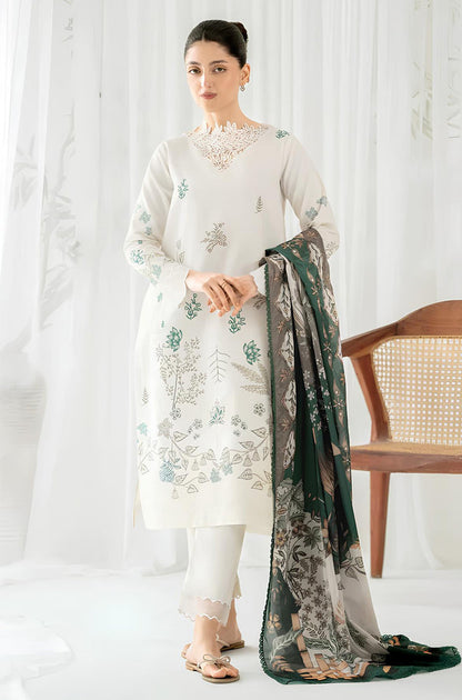 MP748-Sapphire - 3PC Lawn Heavy Embroidered Shirt With Organza Printed Dupatta