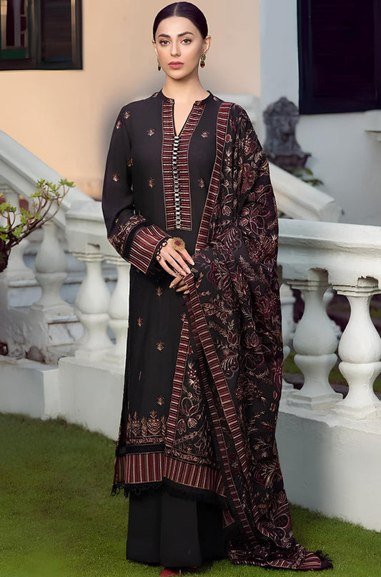 MP506-WINTER Embroidered Dhanak Suit with Heavy Embroidered Dhanak Shawl