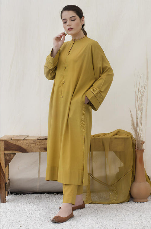 MP777-SUMMER 3PC Lawn Embroidered Shirt With Chiffon Embroidered Dupatta