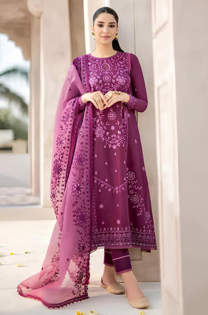 MP726-3PC Lawn Heavy Embroidered Shirt With Organza Embroidered Dupatta